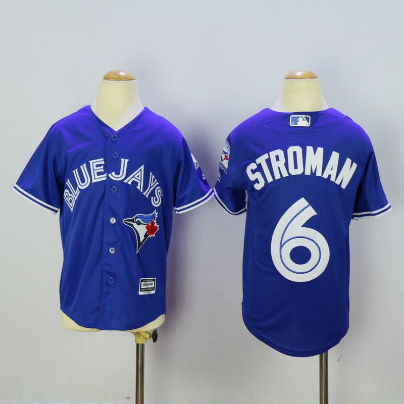 Youth Toronto Blue Jays 6 Stroman Blue MLB Jerseys